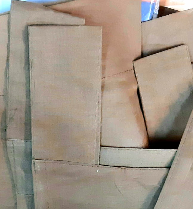 Visillos bordado marrón presillas - 3