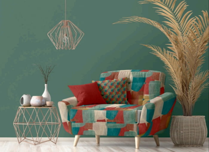 Tela abstracta roja y verde 280