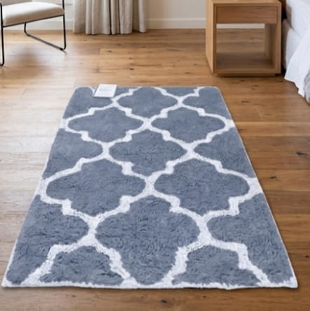 Alfombra baño rombos gris 50 x 80