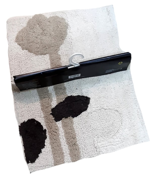 Alfombra de baño beige 40 x 70 - 1