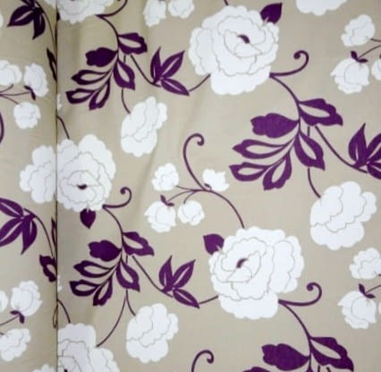 Tela Cretona flores moradas 280