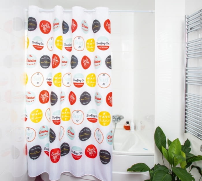 Cortinas de baño modernas surfer