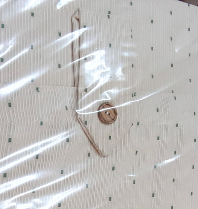 Cortina otomán beige topitos verdes - 3