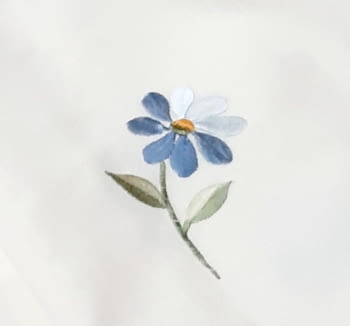Mantelerías bordadas flores azules - 6