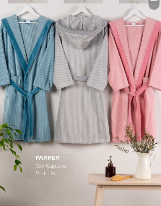 Albornoz terciopelo gris - 1