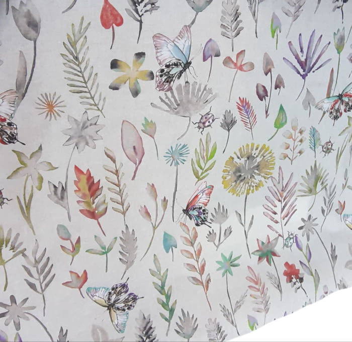 Tela resinada lino flores 140