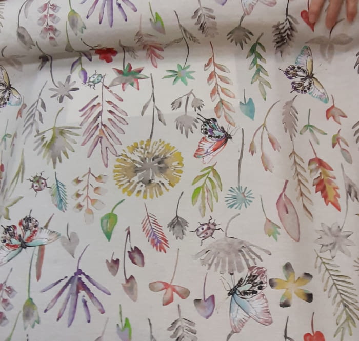 Tela resinada lino flores 140 - 3