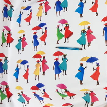 Tela mujeres y paraguas 280