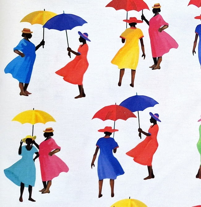 Tela mujeres y paraguas 280 - 1