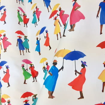 Tela mujeres y paraguas 280 - 2