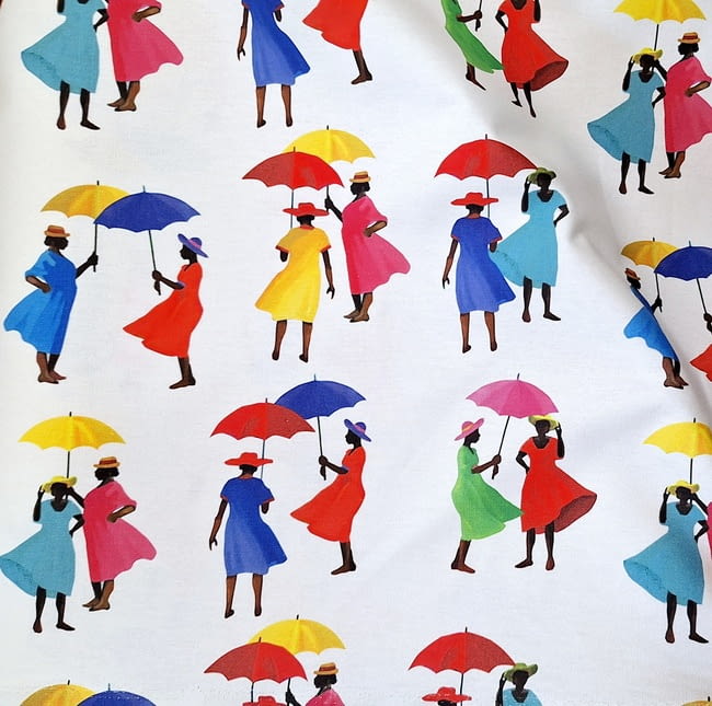 Tela mujeres y paraguas 280 - 3
