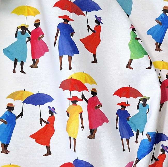 Tela mujeres y paraguas 280 - 4
