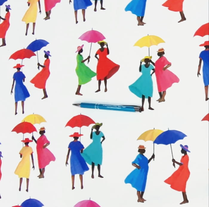 Tela mujeres y paraguas 280 - 6