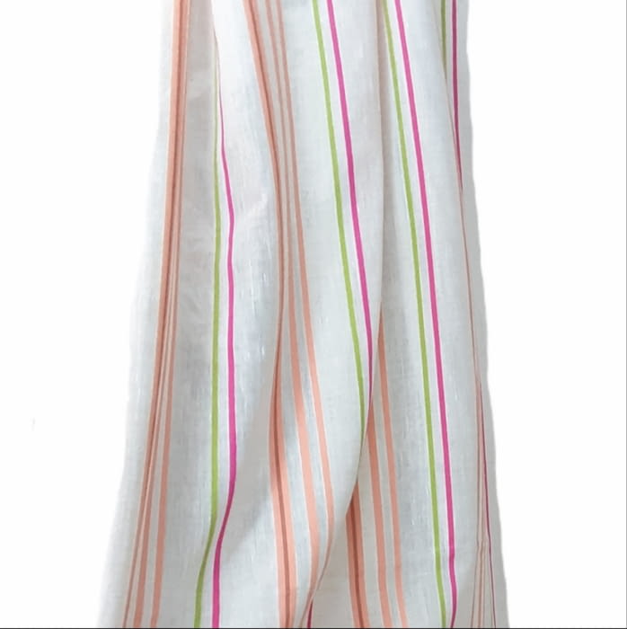 Tela Visillo lino rayitas de colores - 5