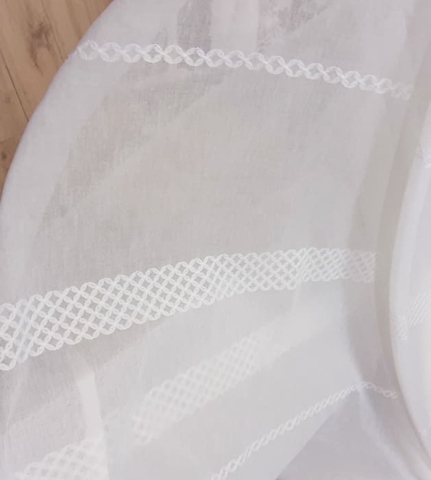 Tela visillo rayas bordadas horizontales - 3