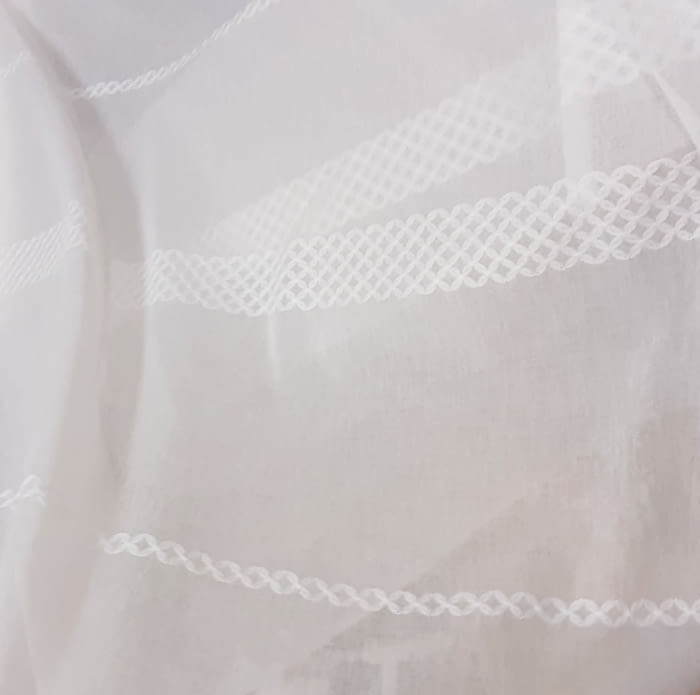 Tela visillo rayas bordadas horizontales - 4