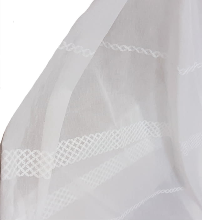 Tela visillo rayas bordadas horizontales - 5