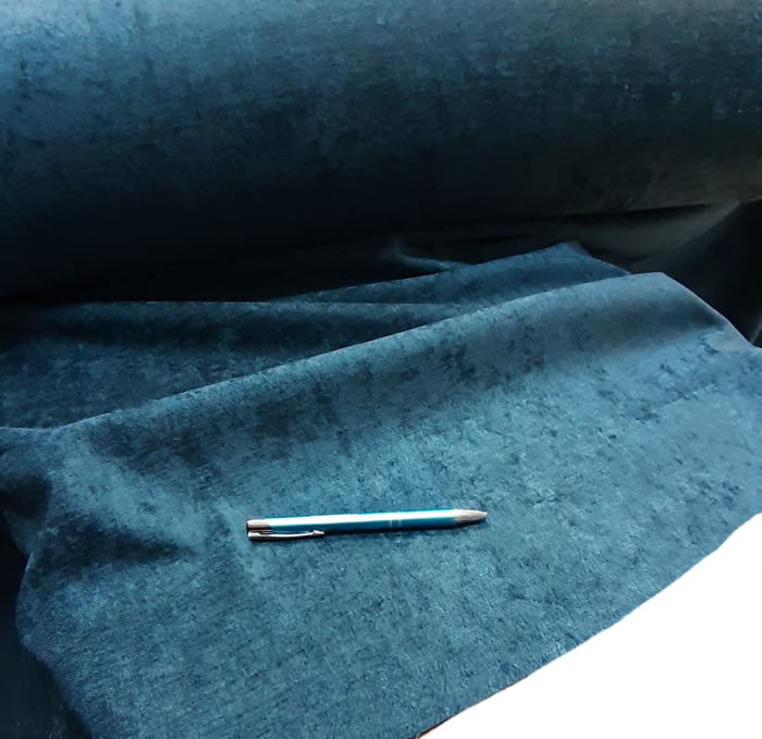 Tela chenilla aterciopelada azul marino 270