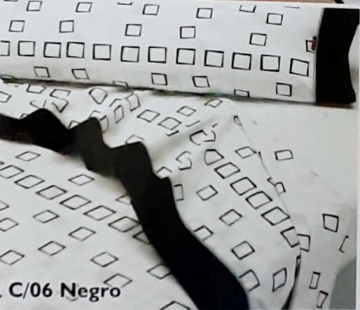 Juego sábanas cuadrados negros. Cama: 135 - 2