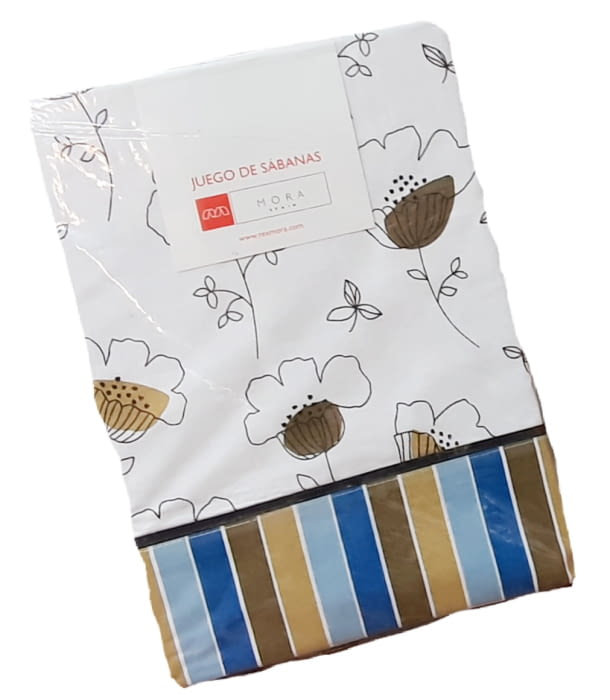 Juego de sábanas MORA flor. Cama 90 - 1