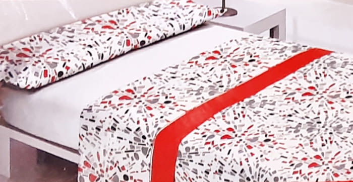 Juegos de sábanas abstracción rojo. Cama 90 - 1
