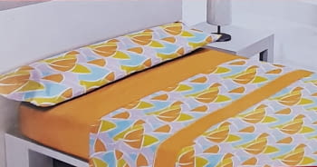 Juego de sábanas naranja y azul. Cama 90, 135, 150 - 2