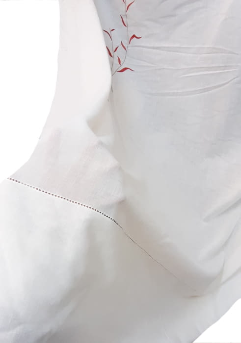 Tela visillo bordado flor teja - 7