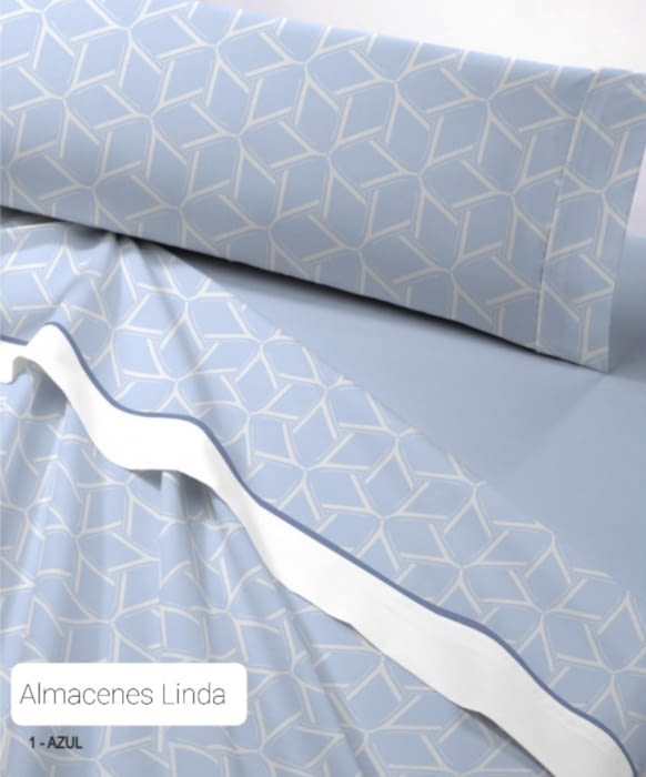 Juego de sábanas pirineos azul. Cama: 150