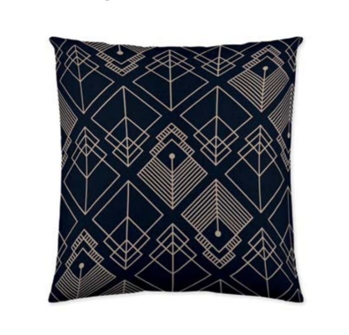 Tela loneta negra línea dorada 280 - 2