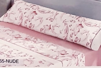 Juego de sábanas hojas rosa nude. Cama: 135 - 1