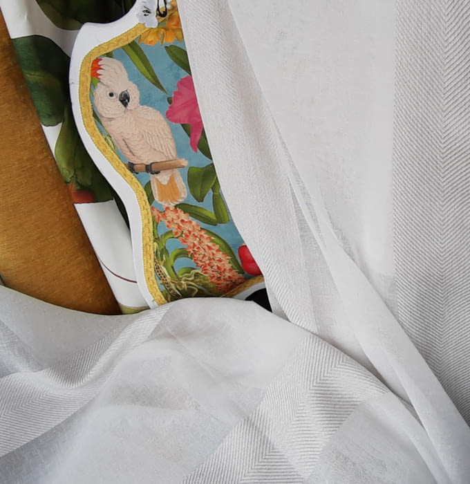 Tela Visillo espiga marfil - 1