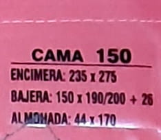 Juego de sábanas rosa. Cama 150 - 2