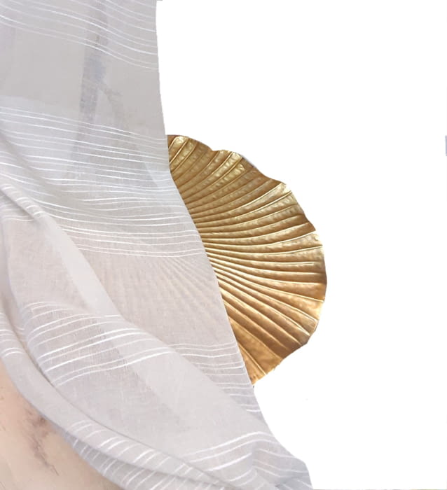 Tela visillo rayas horizontales color beige 300 - 1