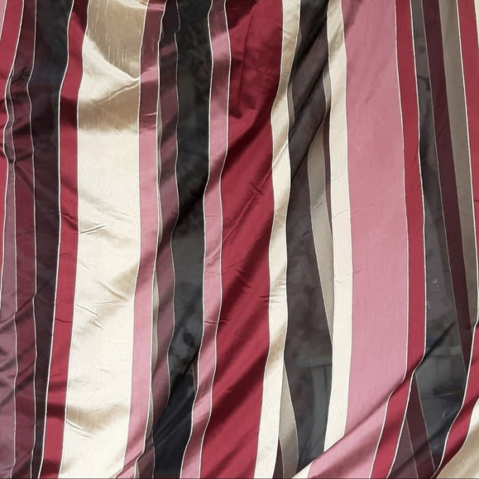 Tela Visillo organza negra granate - 2