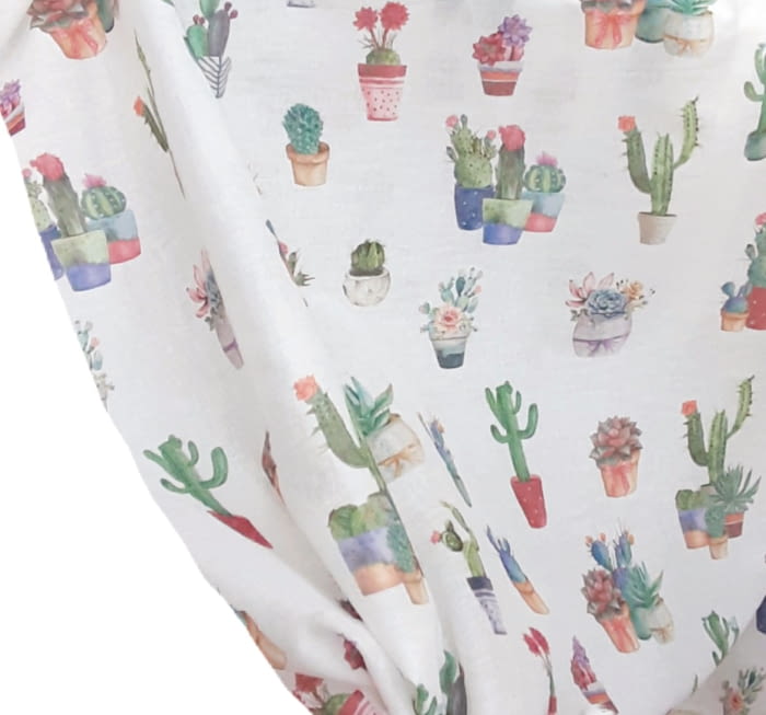 Tela visillo translúcido cactus verde 300 - 1