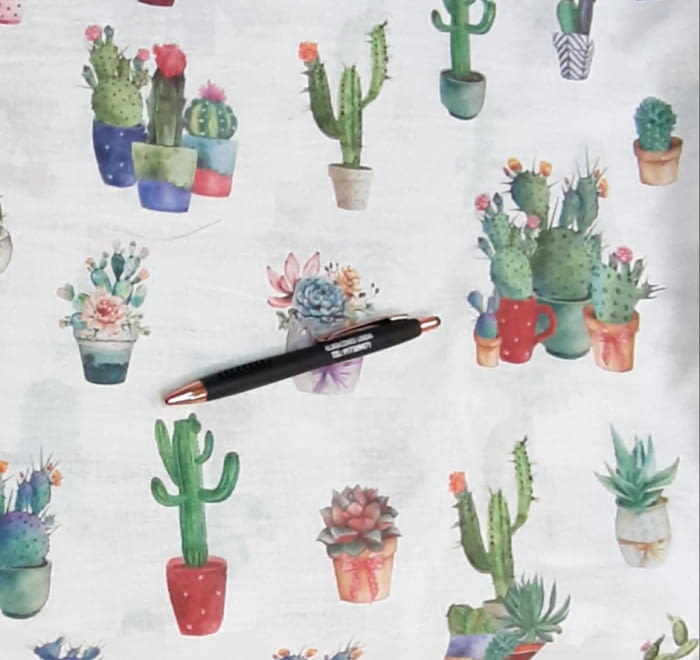 Tela visillo translúcido cactus verde 300 - 2