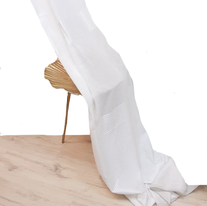 Tela visillo bajo rayas blancas brillo 300 - 2