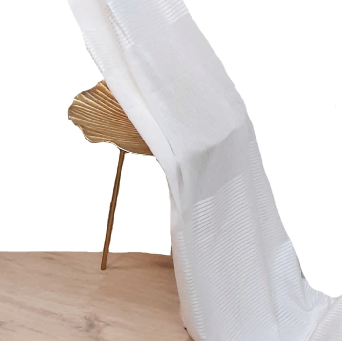 Tela visillo bajo rayas blancas brillo 300 - 3