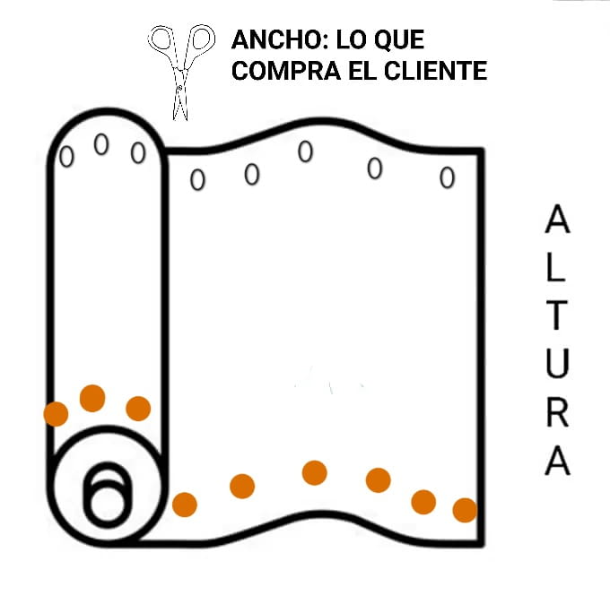 Visillo confeccionado 210 flores naranjas por metros+ bandó - 2