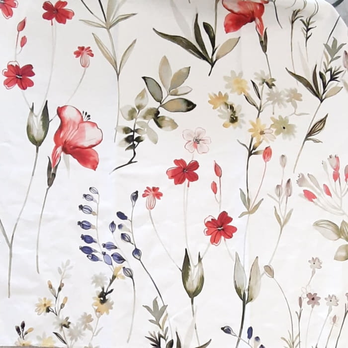 Telas flores Poesía: azul, rosa o amarillo 280 - 1