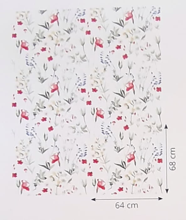 Telas flores Poesía: azul, rosa o amarillo 280 - 4