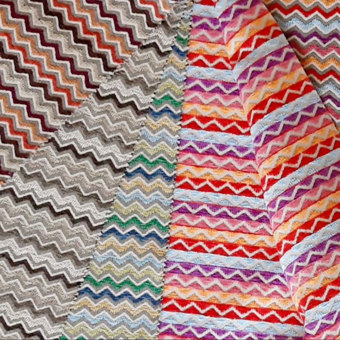 Telas tapicería chenilla zig zag 280
