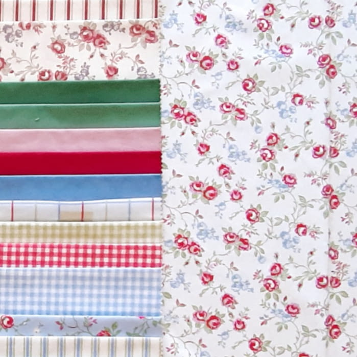 Telas tupidas y visillos florecitas, cuadros y rayas.