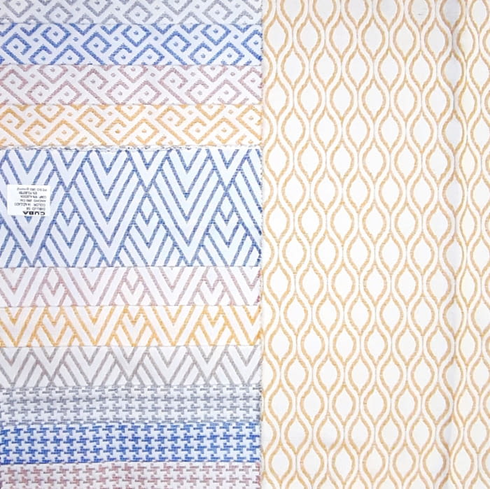 Telas tapicería pata de gallo, espigas y geométricas.  280