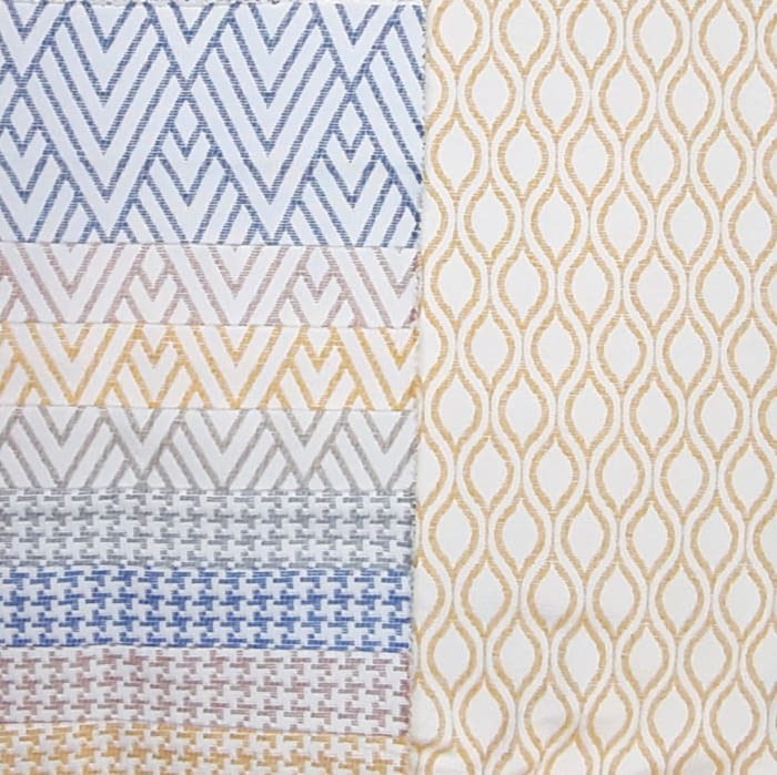 Telas tapicería pata de gallo, espigas y geométricas.  280 - 2