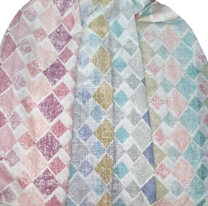 Telas visillos lino rombos colores 300