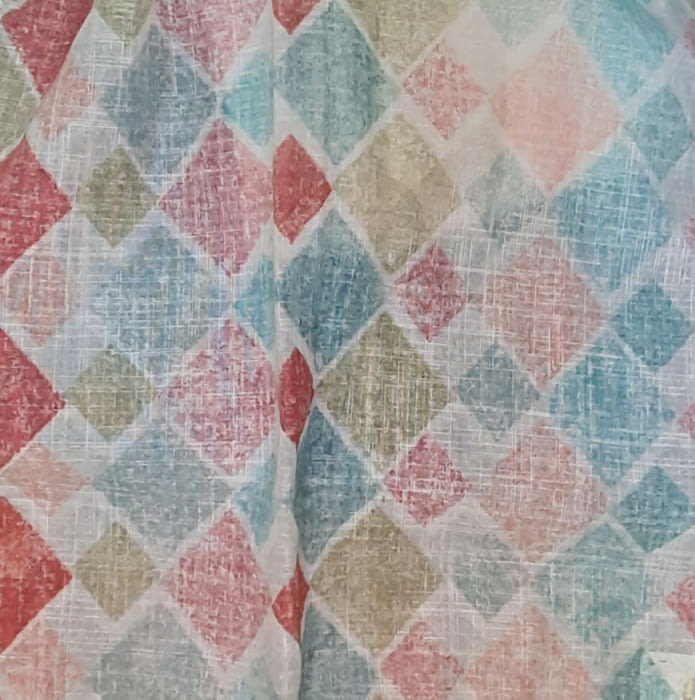 Telas visillos lino rombos colores 300 - 1