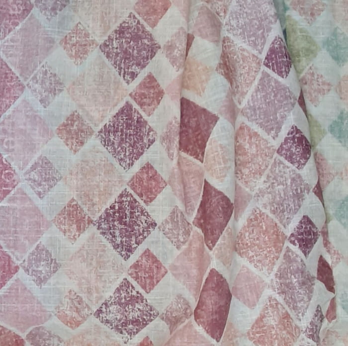 Telas visillos lino rombos colores 300 - 3