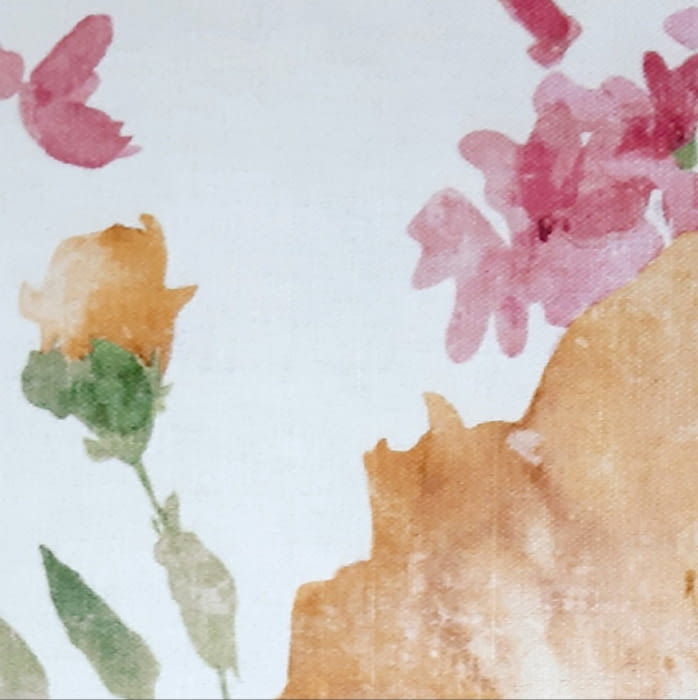 Tela lino flores grandes rosa 280 - 3