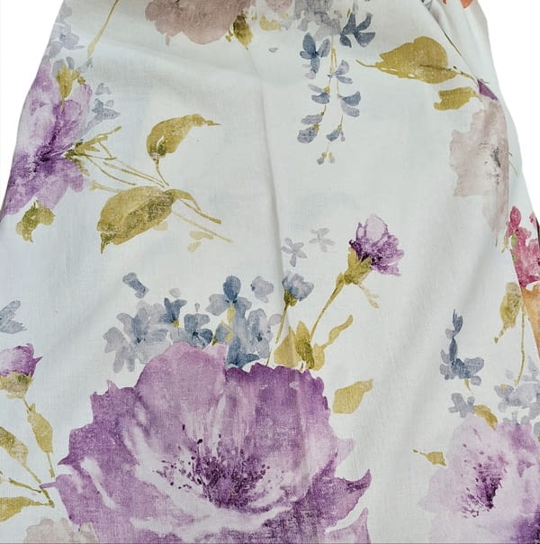 Tela lino flores grandes morado 280 - 3